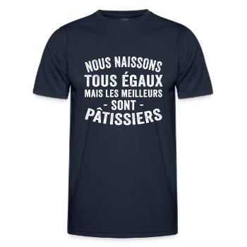 les meilleurs sont pâtissiers - T-shirt sport Homme - bleu marine - Devant - AI Model Male 178 dark (178cm)