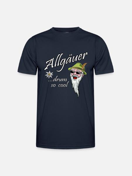 Allgäuer, drum so cool Allgäu Spruch Wandern Berge - Männer Funktions-T-Shirt - Navy