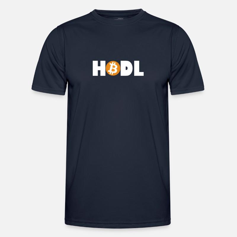 Bitcoin HODL Mode: Enabled - Men's Functional T-Shirt - navy