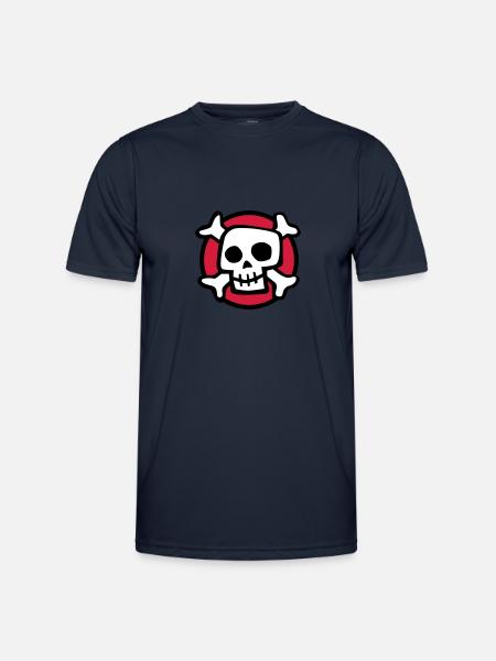 comic_skull_072011_a_3c - T-shirt sport Homme - bleu marine