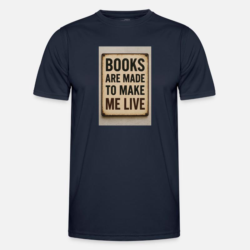 Books keep me alive - Men's Functional T-Shirt - navy
