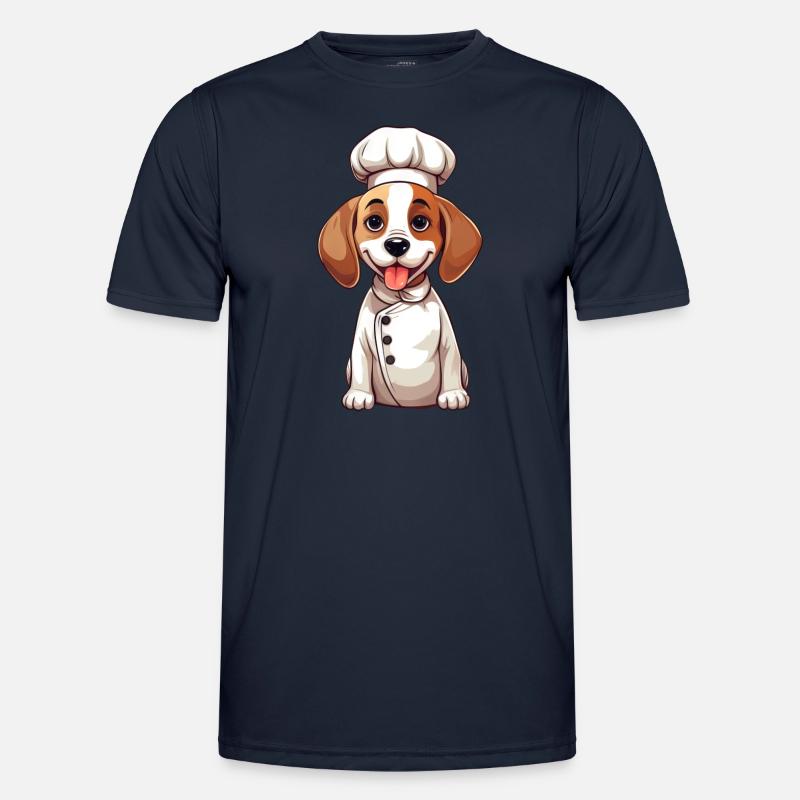 Cute Beagle Chef Comic Design - Men's Functional T-Shirt - navy