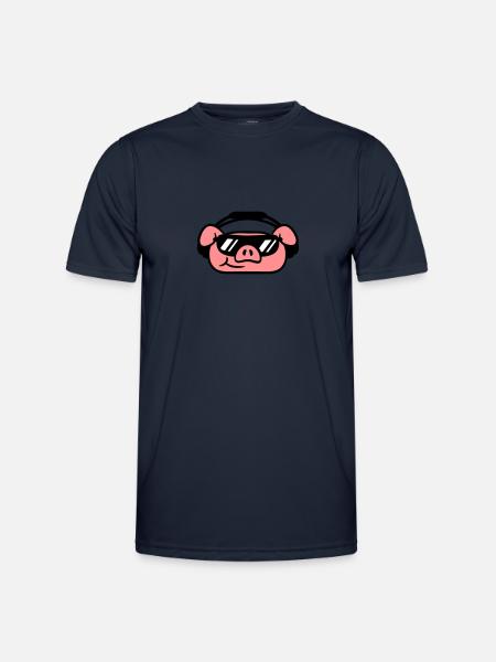 Party pork cool sunglasses - Men's Functional T-Shirt - navy