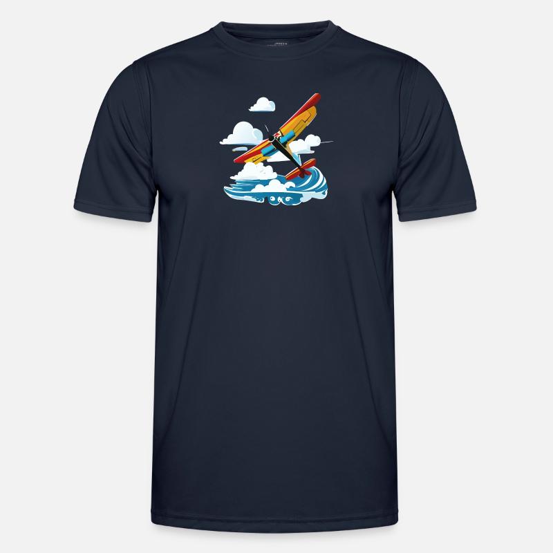 YellowUpSpreadClouds - Männer Funktions-T-Shirt - Navy