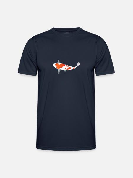 Koi-Karpfen - Weiß und Rot - Männer Funktions-T-Shirt - Navy