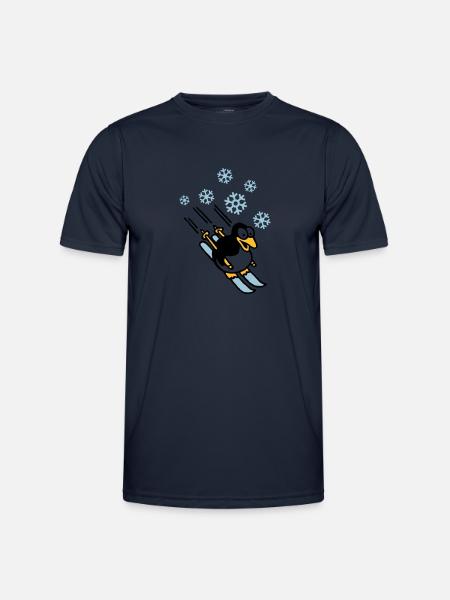 pinguin_ski_022011_h_3c - Männer Funktions-T-Shirt - Navy