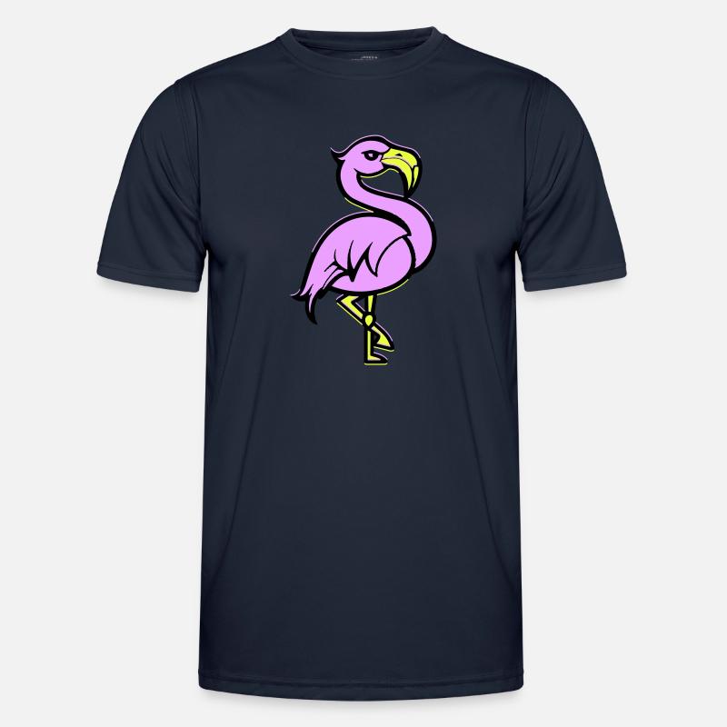 flamingo comic - Männer Funktions-T-Shirt - Navy