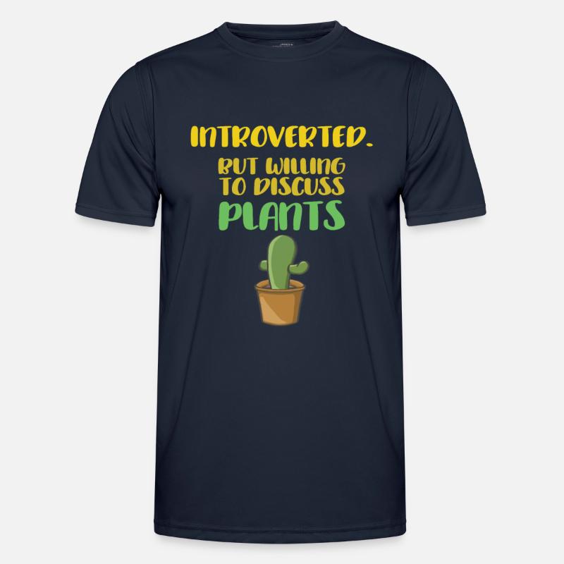 Introverted talking about plants - Men's Functional T-Shirt - navy