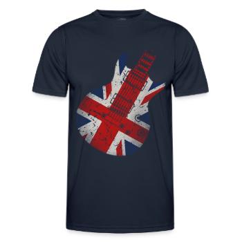 Union Jack Guitar - Men's Functional T-Shirt - navy - Front - AI Model Male 178 dark (178cm)