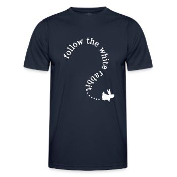 Suis le lapin blanc - T-shirt sport Homme - bleu marine - Devant - AI Model Male 178 dark (178cm)