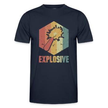Dynamit Explosion Retro Cooles Geschenk - Männer Funktions-T-Shirt - Navy - Vorne - AI Model Male 178 dark (178cm)