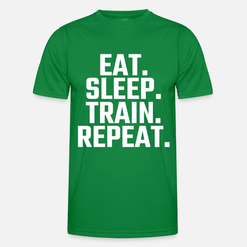 Eat Sleep Train Repeat Männer Funktions-T-Shirt