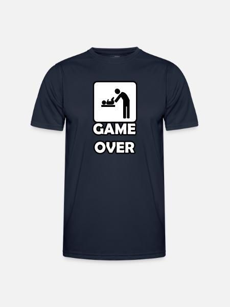 Game Over- Vaterschaft - Männer Funktions-T-Shirt - Navy