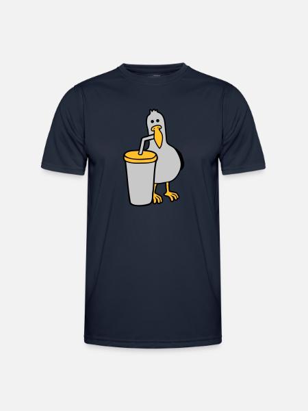 Seagull drinks cola drink - Men's Functional T-Shirt - navy