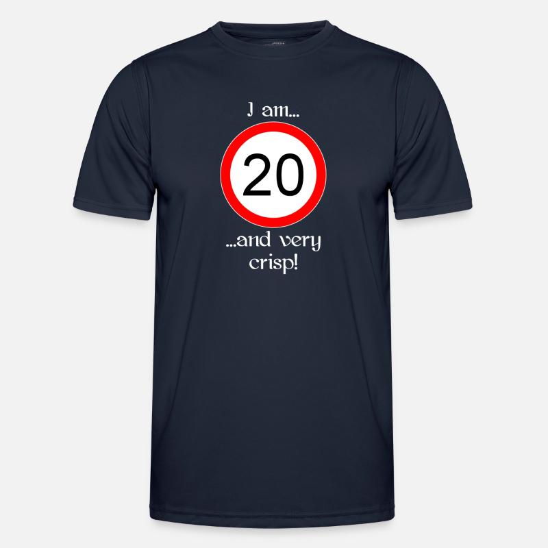 20 years very crisp script white - Men's Functional T-Shirt - navy