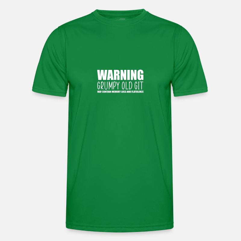 Warnung mürrischer alter Git Männer Funktions-T-Shirt