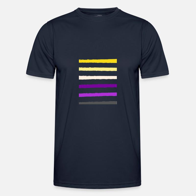 non binary stripe - Men's Functional T-Shirt - navy