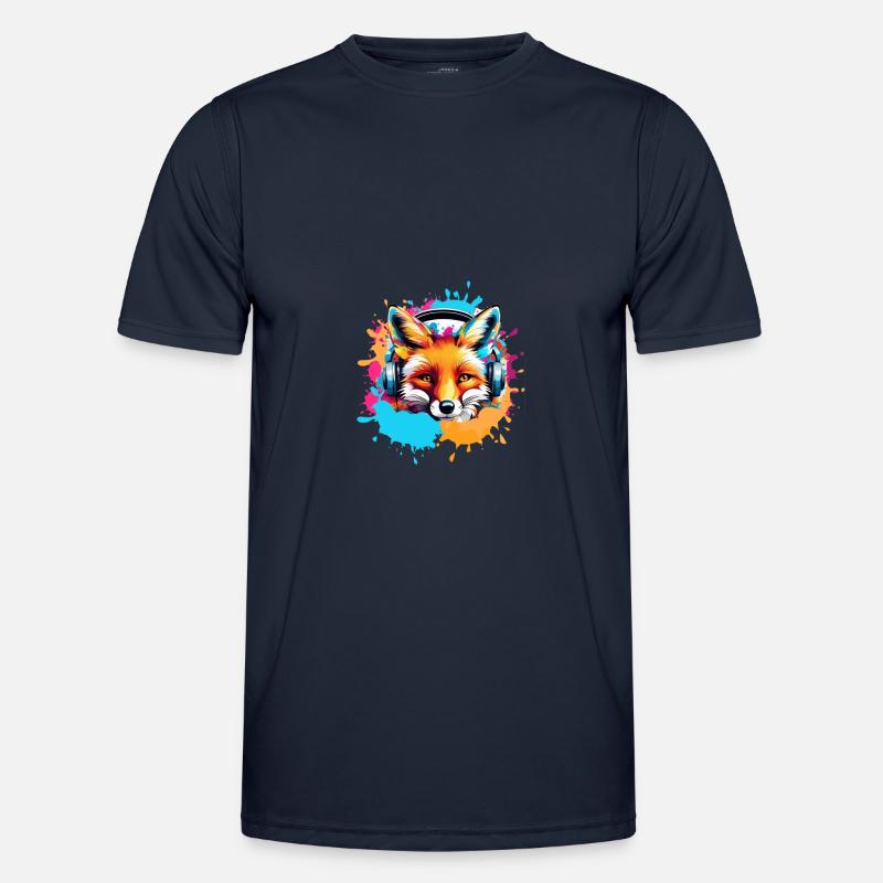 Fuchs,bunt, Malerei,kopfhörer, Graffiti Männer Funktions-T-Shirt