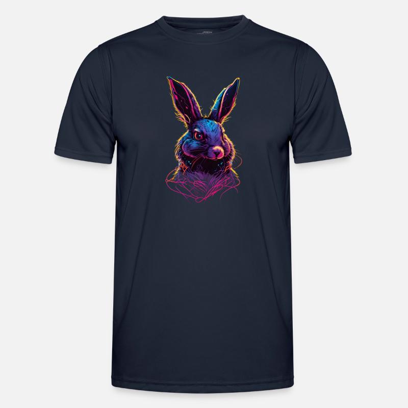 Rabbit Synthwave 80 s gift - Men's Functional T-Shirt - navy