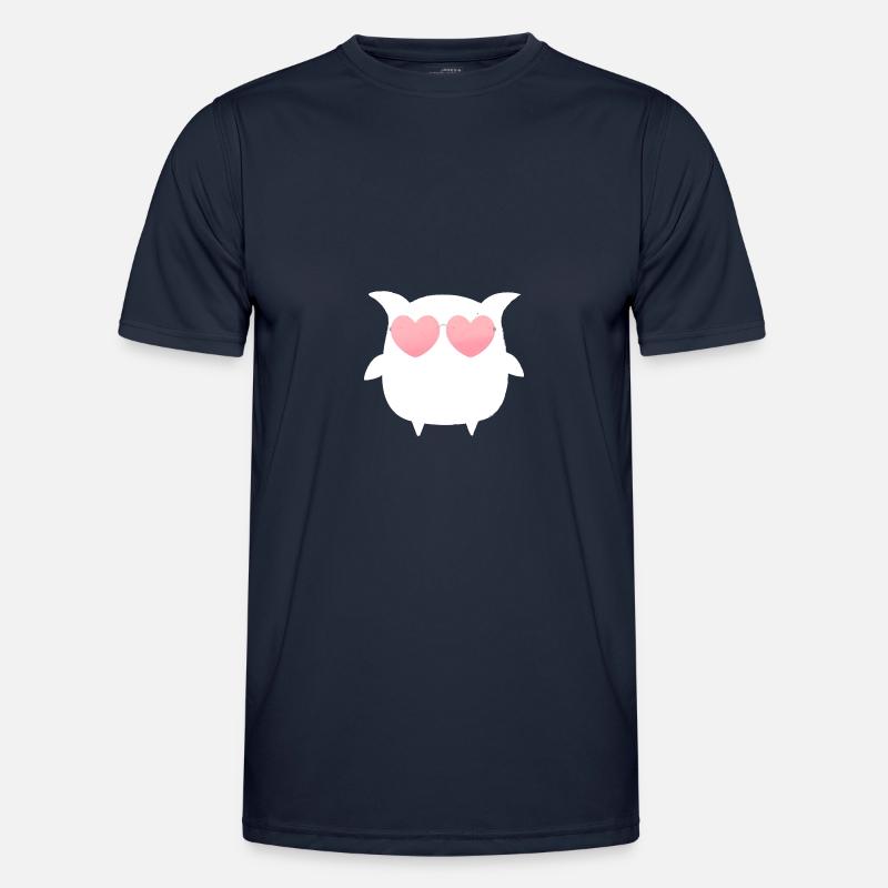 Eule, Comic, weisse eule,sonnenbrille,herz - Männer Funktions-T-Shirt - Navy