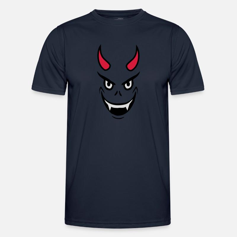 Evil Devil Face Design - Men's Functional T-Shirt - navy
