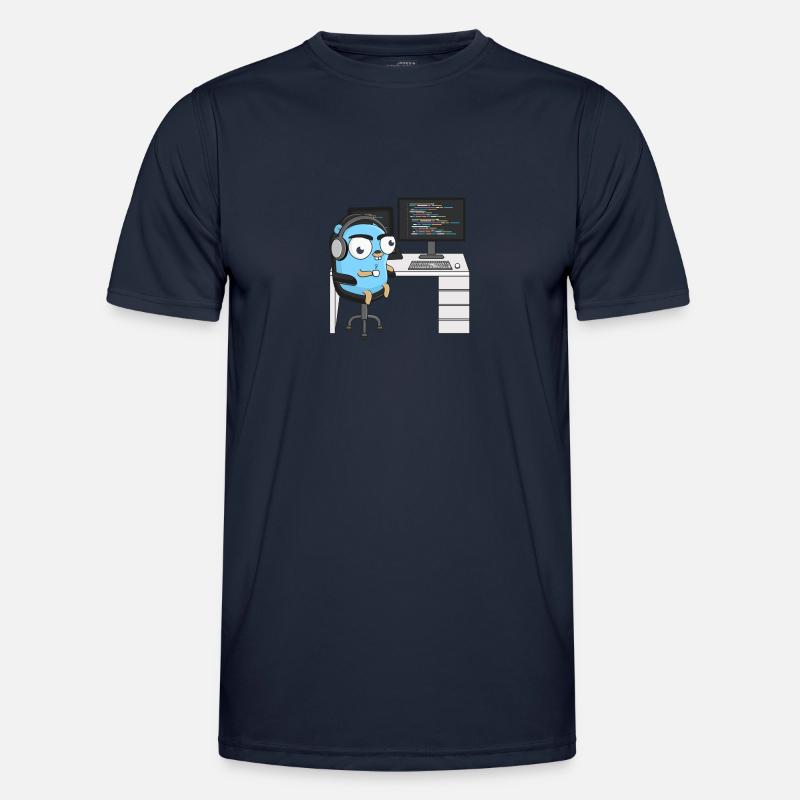 Gopher-Codierung - Männer Funktions-T-Shirt - Navy