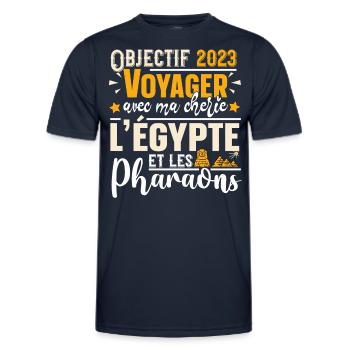 Egypte Pharaon Homme Cadeau Couple T-shirt Mug - T-shirt sport Homme - bleu marine - Devant - AI Model Male 178 dark (178cm)