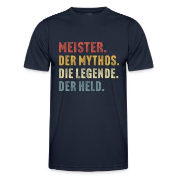 Meister der mythos die legende der held - Männer Funktions-T-Shirt - Navy - Vorne - AI Model Male 178 dark (178cm)