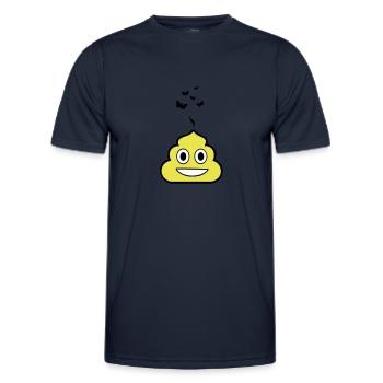 Grinsender Kackhaufen - Smiley - Männer Funktions-T-Shirt - Navy - Vorne - AI Model Male 178 dark (178cm)