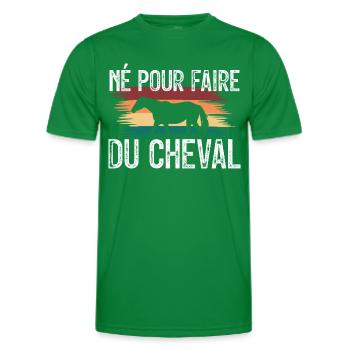 Né pour faire du cheval. amoureux des chevaux. - T-shirt sport Homme - vert - Devant - AI Model Male 178 dark (178cm)