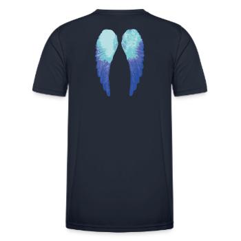angelwings,flügel,aquarell,blau,engelsflügel - Männer Funktions-T-Shirt - Navy - Hinten - AI Model Male 178 dark (178cm)