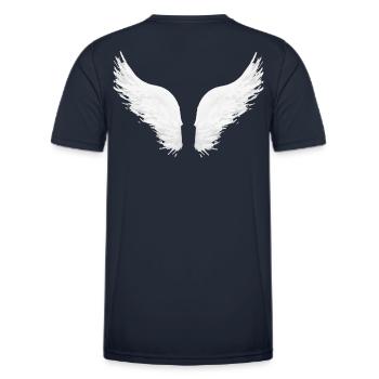 wings,angel wings,wings,angels,guardian angels - Men's Functional T-Shirt - navy - Back - AI Model Male 178 dark (178cm)