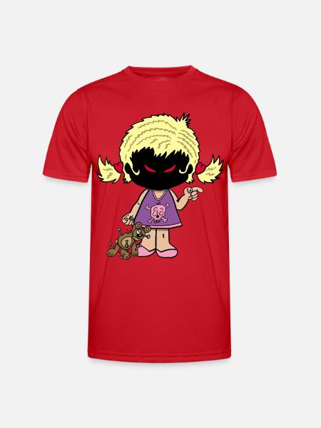 Dämonisches kleines Mädchen - Männer Funktions-T-Shirt - Rot