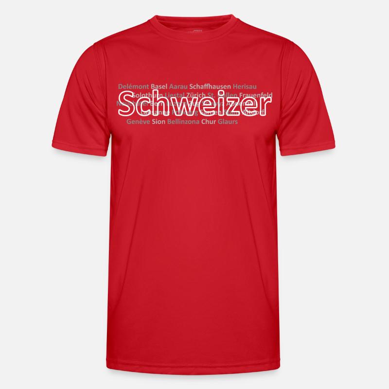 Schweizer Städte Schweizer - Männer Funktions-T-Shirt - Rot