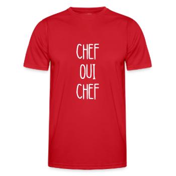 chef oui chef - T-shirt sport Homme - rouge - Devant - AI Model Male 178 dark (178cm)