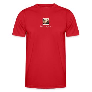 Photo rétro du Strip de Las Vegas - T-shirt sport Homme - rouge - Devant - AI Model Male 178 dark (178cm)