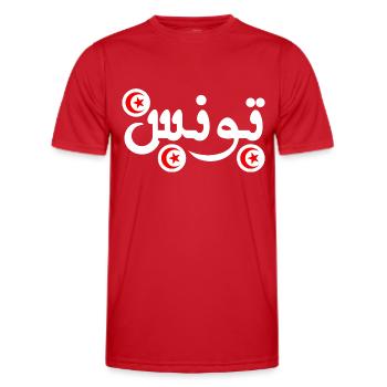 Tunisie Initiale en Arabe - T-shirt sport Homme - rouge - Devant - AI Model Male 178 dark (178cm)