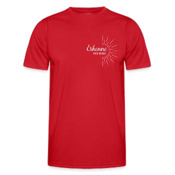 Know yourself - Men's Functional T-Shirt - red - Front - AI Model Male 178 dark (178cm)