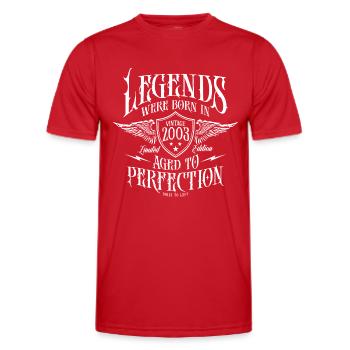 Legenden wurden 2003 geboren - Männer Funktions-T-Shirt - Rot - Vorne - AI Model Male 178 dark (178cm)