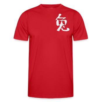 Hase TIERKREISZEICHEN / Jahr des Hasen - Männer Funktions-T-Shirt - Rot - Vorne - AI Model Male 178 dark (178cm)