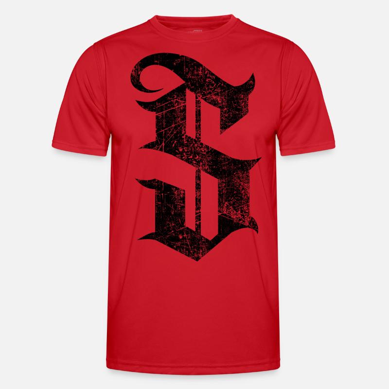 Tshirt alphabet initial S - Men's Functional T-Shirt - red