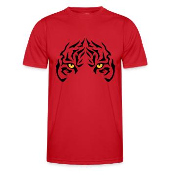 The tiger's gaze - Men's Functional T-Shirt - red - Front - AI Model Male 178 dark (178cm)