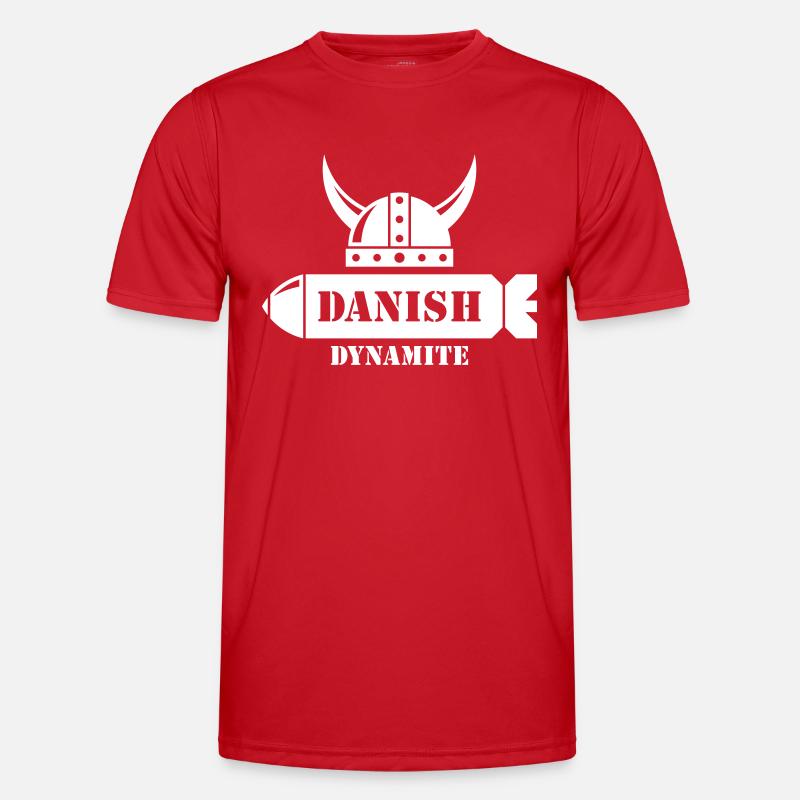 Danish Dynamite (Dänemark / Wikinger / Geschoss) - Männer Funktions-T-Shirt - Rot