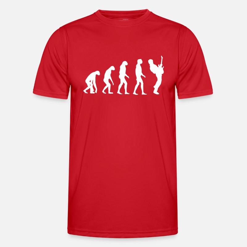 Guitar Player Evolution - Männer Funktions-T-Shirt - Rot
