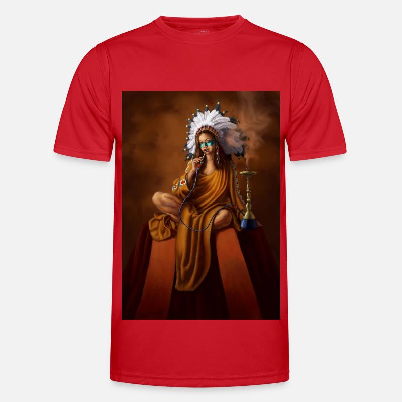 Chaman indien avec coiffe T-shirt sport Homme