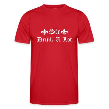 Monsieur Buvez beaucoup - T-shirt sport Homme - rouge - Devant - AI Model Male 178 dark (178cm)