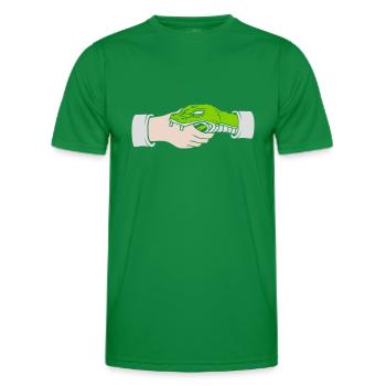 Salutation Poignée de main Morsures de serpent - T-shirt sport Homme - vert - Devant - AI Model Male 178 dark (178cm)