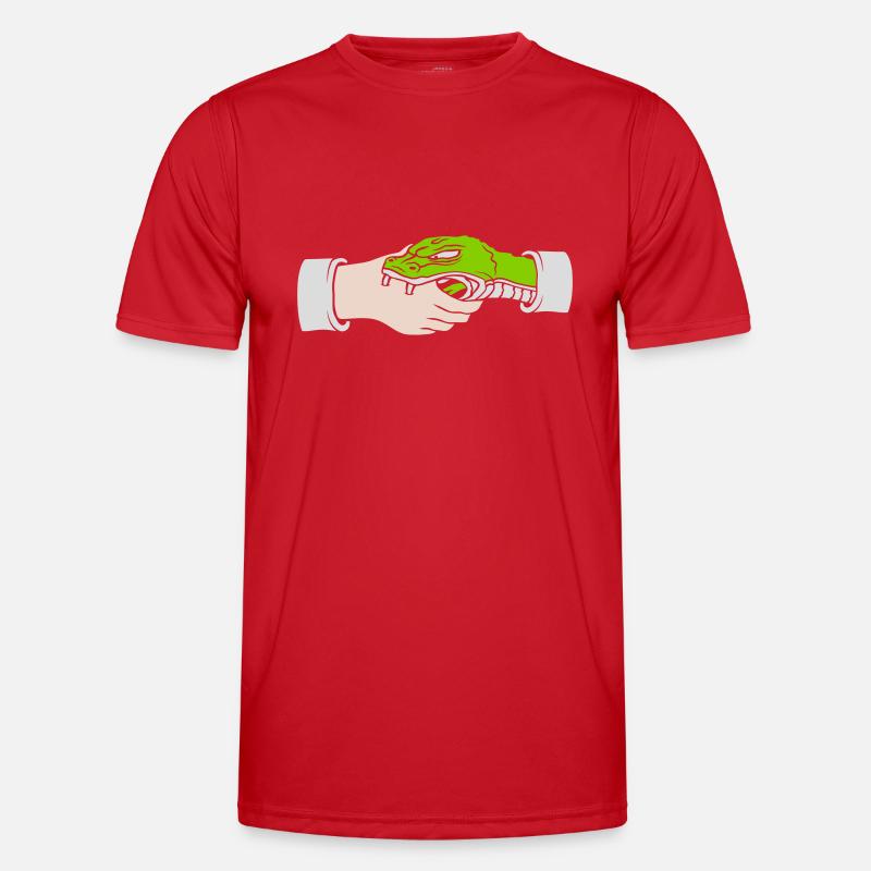 Greeting Handshake Snake Bites - Men's Functional T-Shirt - red