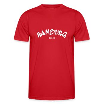 Hamburg - Hanseatic City - Germany - Germany - Men's Functional T-Shirt - red - Front - AI Model Male 178 dark (178cm)