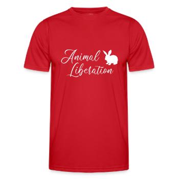 Animal Liberation - Animal Lover Animal Love Vegan - Men's Functional T-Shirt - red - Front - AI Model Male 178 dark (178cm)